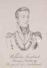 NASSAU-ORANIEN: Wilhelm II. (Willem Frederik Georg Lodewijk), Knig der Niederlande u. Groherzog von Luxemburg, 1792 - 1849, Den Haag, Tillburg, Regent 18401849. Sohn von Knig Wilhelm I. Friedrich (17721843) und  Wilhelmine von Preuen (17741837), Tochter von Knig Friedrich Wilhelm II.; vermhlt 1816 mit Anna, Grofrstin von Ruland (17951865), Schwester von Kaiser Alexander I.  Wurde auf der Militrakademie zu Berlin erzogen, spter in Oxford, trat in engl. Militrdienst., Portrait, FEDER-LITHOGRAPHIE:, ohne Adresse, um 1830