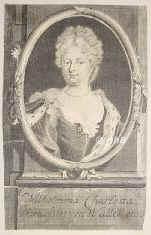 Wallis, Wilhelmina Charlotta, Prinzessin von,   - , , , [ in Bearbeitung ], Portrait, KUPFERSTICH der Zeit:, ohne Adresse