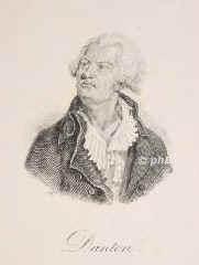 Danton, Georges Jacques, 1759 - 1794, , [guillotiniert], Franzsischer Revolutionr., Portrait, KUPFERSTICH:, Monogrammist:  F... ( T... ?)  [um 1800]