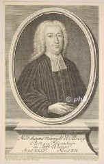 Wollesky, Johann Heinrich, 1708 - nach 1763, Borna, , Diakon in Strehla, 1735 Pastor in Falkenhain im Stift Wurzen., Portrait, KUPFERSTICH:, E. G. Hausmann Pict. Reg. Pol. pinx.   J. M. Bernigeroth sc. 1743.