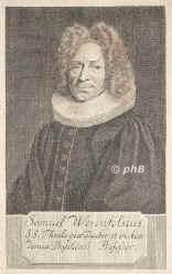 Werenfels, Samuel, 1657 - 1740, , , Schweizer Theologe., Portrait, KUPFERSTICH der Zeit:, ohne Adresse