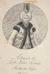 TRKEI: Abd ul Hamid I., 27. Sultan des Osmanischen Reiches, 1725 - 1789, , , Regent 177489. Sohn Ahmeds III., folgte 1774 seinem Bruder Mustafa III., Portrait, KUPFERSTICH:, deutsch, 18. Jh.