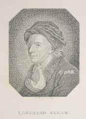 Euler, Leonhard, 1707 - 1783, Basel, St Petersburg, Mathematiker, Physiker, Astronom. In Petersburg, Berlin. Verlor 1735 das rechte, 1766 das linke Auge., Portrait, PUNKTIERSTICH:, C. T. Riedel sc.