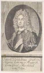 Mniszech, Josef Wandalin Graf, 1670 - 1747, , , Cron-Gro-Marschall von Polen 171342., Portrait, KUPFERSTICH der Zeit:, ohne Adresse