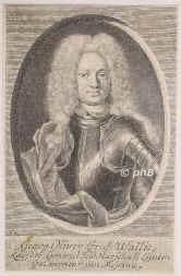 Wallis, Georg Oliver Graf von, 1673 - 1744, , , Kaiserl. Feldmarschall, Gouverneur von Messina und Mainz., Portrait, KUPFERSTICH der Zeit:, ohne Adresse