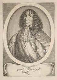 Wrtz (Wirtz), Paul, 1613 - 1676, Husum, Hamburg, 1648 schwedischer Oberst, 1654 Gesandter des Pfalzgrafen Karl Gustav in Gottorp, 1655 im Polnischen Krieg, Gouverneur von Krakau, 1657 von Stettin, 1660 in Hamburg, 1665 dnischer Generalfeldmarschall, 1668 Feldmarschall der Niederlande., Portrait, KUPFERSTICH:, [Merian sc.]