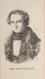 Wolff, Oskar Ludwig Bernhard, (pseud. Plinius der Jngste), 1799 - 1851, Altona, Jena, Improvisator und Schriftsteller. Lehrer in Hamburg, 1826 Professur am Gymnasium in Weimar (durch Goethes Frsprache), 1832 Jena., Portrait, HOLZSCHNITT der Zeit:, ohne Knstlernamen