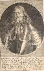 Müllenheim, Gebhard von, 1599 - 1673, Mittelweier (Elsass), , Polnischer Ober-Jägermeister und Starost im Großfürstentum Lithauen., Portrait, KUPFERSTICH:, [J.] G. Hellwig sc.