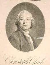 Gluck, Christoph Willibald (1756 Ritter von), 1714 - 1787, Erasbach bei Neumarkt (Oberpfalz), Wien, Komponist u. Opernreformer, 1741 in Mailand, 1745/46 in London, 1773 in Paris., Portrait, PUNKTIERSTICH:, Grave par Bollinger Berl[in] 1803 (Adresse in Spiegelschrift).