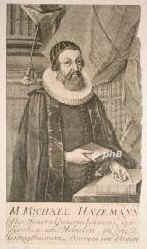 Havemann, Michael, 1597 - 1672, Bremervrde, , Gen.Superintendent der Herzogtmer Bremen und Verden. 1624 Lector der Mathematik in Stade, 1629 in Hamburg, 1631 Hauptprediger in Norden., Portrait, KUPFERSTICH:, C. Fritzsch sc. 1754.