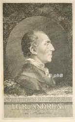 Andreae, Johann Gerhart Reinhart, 1724 - 1793, Hannover, Hannover, Mineraloge und Chemiker, Hofapotheker in Hannover., Portrait, RADIERUNG:, I. C. Ganz ad viv. del. et sc. 1786.
