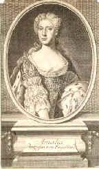 ENGLAND: Amalia (Amelia Sophia Eleanor), kgl. Prinzessin von Großbritannien, Irland und Hannover, 1711 - 1786, Herrenhausen, London, Zweite Tochter von König Georg II. (1683–1760) u. Wilhelmine Karoline von Brandenburg–Ansbach (1693–1737); unverheiratet. [–> BRAUNSCHWEIG–LÜNEBURG: Amalia, Portrait, KUPFERSTICH:, Sysang sc. [1744]