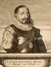 Hein, Peter, 1570 - 1629, , , Holländischer Admiral, Leiter der Ostindischen Kompanie., Portrait, KUPFERSTICH:, ohne Adresse, 17. Jh.