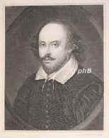 Shakespeare, William, 1564 - 1616, , , Englischer Dichter., Portrait, STAHLSTICH:, J. F. Irminger sc. [um 1840]