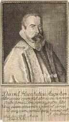 Hoeschel (Hoeschelius), David, 1556 - 1617, Augsburg, Augsburg, Humanist, Rektor und Bibliothekar in Augsburg., Portrait, KUPFERSTICH der Zeit:, ohne Adresse