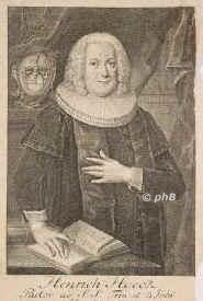 Hoeck, Heinrich, 1700 - 1779, Hamburg, Hamburg, Lutherischer Theologe. 1725 Pastor in Slfeld bei Oldesloe in Holstein, 1729 an St. Georg in Hamburg., Portrait, KUPFERSTICH:, C. Fritzsch ad viv. sc. 1749.