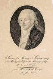 Smmering, Samuel Thomas von, 1755 - 1830, Thorn, Frankfurt am Main, Arzt, Anatom, Physiker. 1779 Prof. in Kassel, 1784 in Mainz, 1785 Arzt in Frankfurt, Portrait, PUNKTIERSTICH:, Bender pinx.   Bollinger sc.