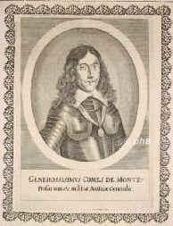 Montrose, James Graham, Marques of,  - 1650, , Edinburgh [hingerichtet], Schottischer royalistischer General, franzs. General in Deutschland., Portrait, KUPFERSTICH:, [Aubry exc.]