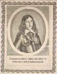 Montrose, James Graham, Marques of,  - 1650, , Edinburgh [hingerichtet], Schottischer royalistischer General, franzs. General in Deutschland., Portrait, KUPFERSTICH:, [Aubry exc.]