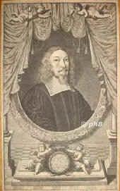 Olearius, Johann (I), 1611 - 1684, Halle, Weienfels, Lutherischer Theologe. 1637 Superintendent in Querfurt, 1643 Hofprediger in Halle, Generalsuperintendent, seit 1680 in Weienfels. Kirchenliederdichter. Befreundet mit Philipp Jacob Spener., Portrait, KUPFERSTICH:, Christian Romstet sc.