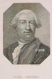 Goldoni, Carlo, 1707 - 1793, Venedig, Paris, Italienischer Lustspieldichter. Venedig. 1761 Paris, Reformator des franzsischen Theaters., Portrait, PUNKTIERSTICH:, G. Zumpe sc.
