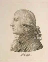 Brger, Gottfried August, 1747 - 1794, Molmerswende bei Halberstadt, Gttingen, Dichter. Professor in Gttingen. Aschersleben, Halle, Altengleichen, Wllmarshausen., Portrait, KUPFERSTICH:, [Ernst Ludwig Riepenhausen sc.]