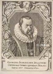Schleicher, Georg, 1567 - 1642, Nürnberg , Nürnberg, Jurist. Vorsitzender des kaiserl. Gerichts in Nürnberg., Portrait, KUPFERSTICH der Zeit:, [Georg Christoph Eimmart d.J. fec.]