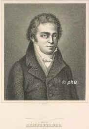 Senefelder, Alois, 1771 - 1834, Prag, Mnchen, Erfinder der Lithographie, Schauspieler, Theaterdichter. Mnchen, Offenbach, Wien, St. Plten., Portrait, STAHLSTICH:, Nordheim sc.