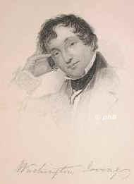 Irving, Washington, 1783 - 1859, New York, bei Tarrytown, Amerikanischer Schriftsteller und Jurist. 1822/23 in Deutschland., Portrait, STAHL-RADIERUNG:, ohne Künstleradresse. Um 1845