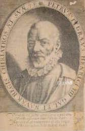 Pigray (Pigr), Petrus (Pierre), 1532 (1533?) - 1628, , , Chirurg, Arzt und Wundarzt., Portrait, KUPFERSTICH:, Thomas del. et fec. [16. Jh.]