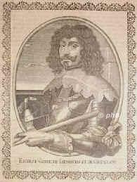 Isenburg-Grenzau, Ernst Graf von, 1584 - 1664, , , Spanischer Kriegsoberst im 30jhrigen Krieg. Gouverneur von Luxemburg., Portrait, KUPFERSTICH:, [Aubry sc.]