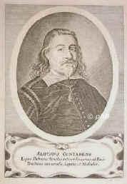 Contarini, Alvise, 1597 - 1651, Venedig, Venedig, Venezianischer Dipolomat aus altem Dogengeschlecht. 1623 Gesandter in Den Haag, 1625 in London, 1628 in Paris, 1632 in Rom, 1637 in Konstantinopel, 1643 beim Westfl. Friedenskongre in Mnster., Portrait, KUPFERSTICH:, [Merian exc., 1652]