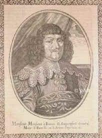 Enckevort (Enquenfort), Adrian Freiherr von,   - 1663, , Wien, Bayerischer u kaiserlicher Feldmarschall. 1647 in Schwaben, erobert Memmingen, Lindau, Isny, Wangen, Ravensburg., Portrait, KUPFERSTICH:, [Merian exc.]