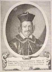 Carlenus, Peregrinus,   - , , , Kathol. Kirchenfrst u. Diplomat. Abt zu Aymeries. Herzogl. geldernjlischer Gesandter auf dem Westflischen Friedenskongress. Um 1648., Portrait, KUPFERSTICH:, [Merian exc. 1652]