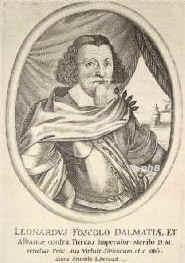 Foscolo, Leonardo,  - 1655, , Andros, Venezianischer Feldherr in Dalmatien und auf Kreta gegen die Trken., Portrait, KUPFERSTICH:, [Merian exc.]