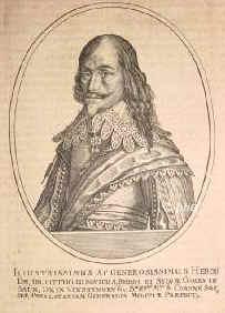 Salm, Otto Ludwig Graf zu, Wild- u. Rheingraf zu Kyrburg, 1597 - 1634, , Speyer, Schwedischer General im Dreiigjhr. Krieg, Gouverneur im Elsa, Kommandant am Oberrhein, eroberte 1631 Simmern, Bacharach, Kaub, Boppart und Oberwesel, kmpfte 1632 bei Veldenz, eroberte Kirchberg, Frankenthal, Gebweiler, Ruffach, Thann, Freiburg., Portrait, KUPFERSTICH:, [Merian exc.]