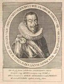 Anholt, Johann Jacob, Graf von Bronckhorst zu, um 1580 - 1630, Anholt(?), Freiburg i.Br., Feldherr. 1620 General der kathol. Liga im Dienste Maximilians I. von Bayern, schlgt Christian von Braunschweig 1621 im Buseckerr Thal, 1622 Feldmarschall, 1623 bei Stadtlohn, nimmt 1626 Osnabrck und Wiedenbrck, 1629 im Dienst Wallensteins., Portrait, KUPFERSTICH:, [Merian exc.]