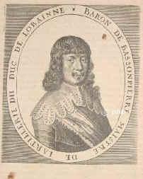 Bassompierre, Francois de, 1579 - 1646, Harou (chateau de), Provins, Franzsischer Hfling, Diplomat und Marschall. Gesandter in Madrid, London und Solothurn. 163142 in der Bastille inhaftiert., Portrait, KUPFERSTICH:, [Merian exc.]