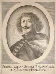 Zrinyi (Zriny), Peter Graf von, 1621 - 1671, , Wien [enthauptet], Banus von Kroatien. 1666 als Teilnehmer an der Wesselyischen Adelsverschwrung zusammen mit Franz Ndasdy hingerichtet., Portrait, KUPFERSTICH:, [Merian sc.]