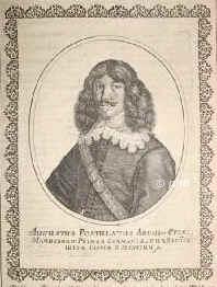 SACHSEN: August, Herzog zu Sachsen-Weienfels, 1614 - 1680, Dresden, Halle, Regent 165680. Zweiter Sohn (4.Kind) von Kurfrst Johann Georg I. (15851656), aus 2.Ehe mit Magdalena Sibylla von Preuen (15871659), Tochter von Herzog Albrecht Friedrich (15531618).; vermhlt 1) 1647 mit Anna Maria von MecklenburgSchwerin (16271669), Tochter von Herzog Adolf Friedrich; 2) 1672 Johanna Walpurgis Grfin von LeiningenWesterburg (16471687).   1628 postulierter Erzbischof u. 1647 letzter Administrator des Erzbistums Magdeburg. 1656 Begrnder der weienfelsischen Linie (Burg, Querfurt, Jterborg, Dahme, die Stadt Weissenfels und 1659 die Grafschaft Barby).  Erbauer des Schlosses NeuAugustusburg zu Weienfels, Mitglied u. 3.Oberhaupt der Fruchtbringenden Gesellschaft., Portrait, KUPFERSTICH:, [Peter II Aubry exc., 1647]