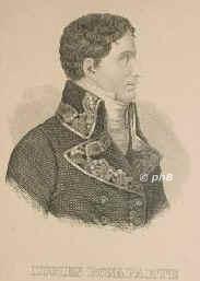 BONAPARTE: Lucien Bonaparte, 1814 prince di Canino u. 1824 prince di Musignano, 1775 - 1840, Ajaccio, Viterbo, Bruder von Kaiser Napoleon I.  Vierter Sohn von Carlo Bonaparte u. Letizia Ramolini; vermhlt 1) 1794 mit Christine Boyer (17731800); 2) 1803 mit Alexandrine de Bleschamp (17781855), Tochter von Charles de Bleschamp u. Philiberte Bouvet.   1799 Hauptbeteiligter am Putsch des 18.Brumaire, anschlieend Innenminister, 1800 Gesandter in Madrid, 180210 Senator, seit 1807 in Italien lebend, 181014 in englischer Gefangeschaft. Schriftsteller., Portrait, RADIERUNG:, ohne Adresse, um 1830