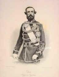 SCHWEDEN: Oscar II. Frederik, Knig von Schweden u. (bis 1905) von Norwegen, 1829 - 1907, Stockholm, Stockholm, Regent 18721907. Dynastie Bernadotte. Dritter Sohn von Knig Oskar I. (1799-1859) u. Josphine von Leuchtenberg (18071876); vermhlt 1857 mit Sophie von Nassau (18361913), Tochter von Herzog Wilhelm.  Nachfolger seines lteren shnelosen Bruders Knig Karl XV.  Gelehrter Schriftsteller, Dichter u. bersetzer (Herder, Goethe)., Portrait, STAHLSTICH:, Weger sc., um 1850