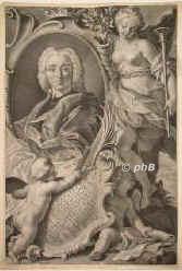 Solimena, Francesco, gen. l'Abbate Ciccio, 1657 - 1747, Nocera bei Neapel, Neapel, Italienischer Maler, auch in Fresco.  1723-28 in Wien., Portrait, SCHABKUNST:, J. Georg Bergmüller inv. et del. –  J. Jac. Haid sc. 1744.