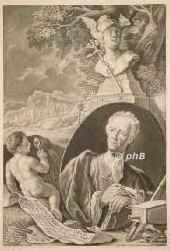 Beich, Joachim Franz, 1665 - 1748, Ravensburg, München, Landschafts- und Schlachtenmaler, Radierer., Portrait, SCHABKUNST:, J. G. Bergmüller inv. et del.  –   J. J. Haid sc.
