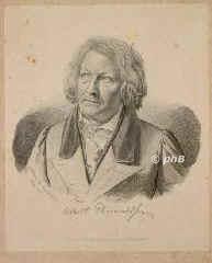 Thorwaldsen, Bertel (Alberto), 1770 - 1844, Kopenhagen, Kopenhagen, Dnischer Bildhauer. Kopenhagen, seit 1797 in Rom., Portrait, RADIERUNG:, C. Kchler fec. d'aprs nature, Rome 1836.