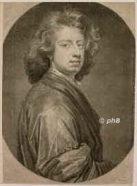 Kneller, Sir Gottfried, 1646 - 1723, Lbeck, , Bildnismaler. Hofmaler dreier engl. Knige. London, 1673/74 Hamburg., Portrait, MEZZOTINTO:, [Kneller pinx.   J. Beckett fec.]