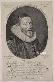 Utenbogard (Wytenbograd), Johann, 1557 - 1644, , , Theologe, Remonstrant. Utrecht, im Haag., Portrait, KUPFERSTICH:, Mich. Miereveld pinx. –  Wilh. Delff sc. 1632.