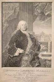 Moerlin, Christian Gottfried, 1703 - 1754, , , Jurist. Ratsherr und Stadtrichter in Leipzig, kurschsischer Hofrat., Portrait, KUPFERSTICH:, E. G. Hausmann post mortem pinx. 1754.   J. M. Bernigeroth sc. 1755