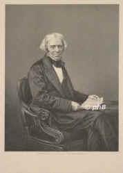 Faraday, Michael, 1791 - 1867, Newington Butts bei London, Hamptoncourt, Chemiker u. Physiker, ursprünglich Buchbinder. 1827 Professor der Chemie in London., Portrait, STAHLSTICH:, D. J. Pound sc.