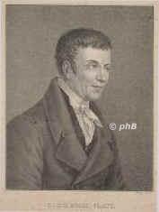 Flatt, Johann Friedrich, 1759 - 1821, Tbingen, , Philosoph und Theologe.  1785 Professor in Tbingen, las dort als erster ber Kant., Portrait, LITHOGRAPHIE:, Mayer lith.